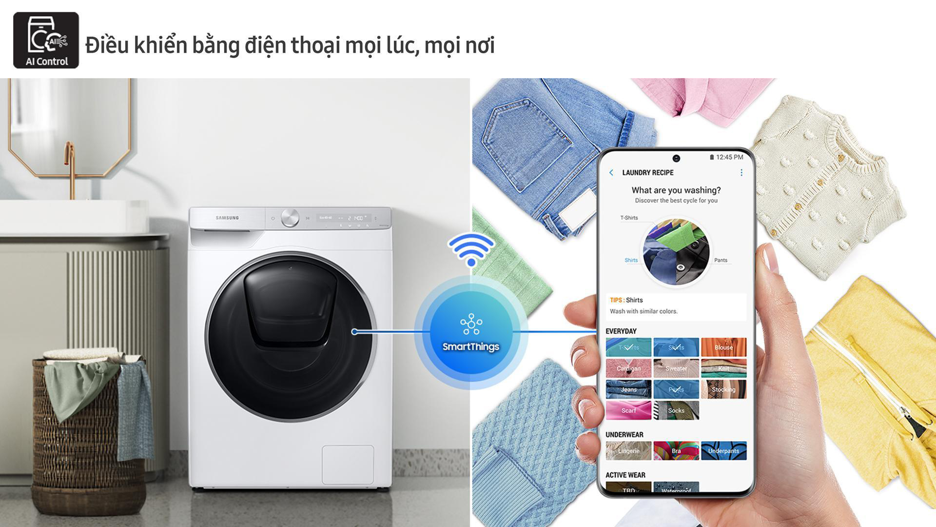 Công nghệ trí tuệ nhân tạo trong dòng máy giặt của Samsung.